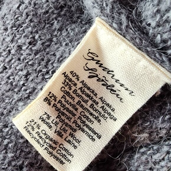 Gudrun Sjoden Womens Medium Sweater Alpaca Blend  Tunic Color Block Gray Fuchsia - Picture 7 of 9